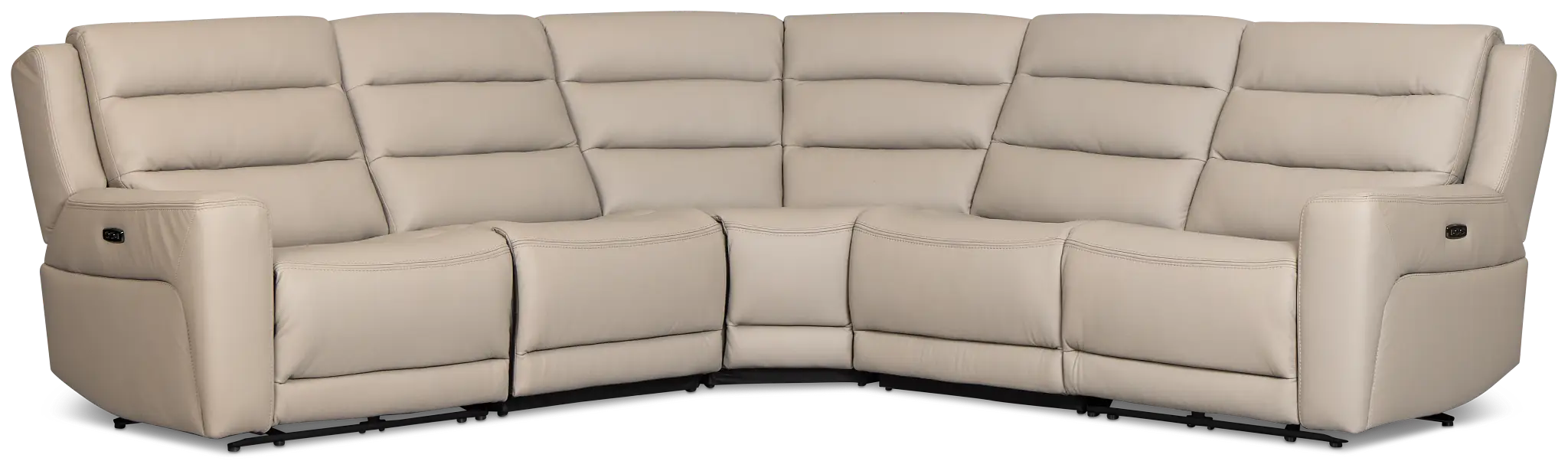 Wilder Taupe Leather Small Dual Power Reclining Two-arm Sectional Wilder Taupe Leather Small Dual Power Reclining Two-arm Sectional