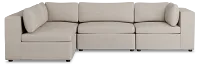 Destin Sutton Beige Fabric 4-piece Modular Sectional