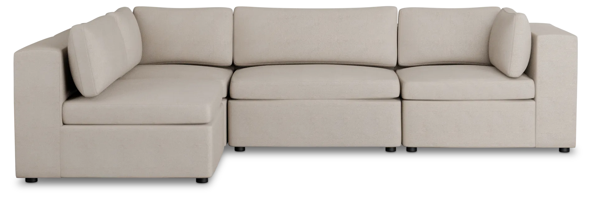 Destin Sutton Beige Fabric 4-piece Modular Sectional