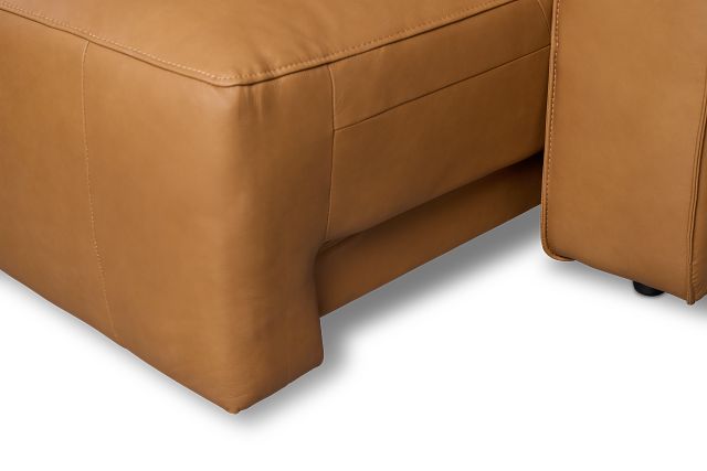 Rudy Brown Lthr/vinyl Left Power Extension Chaise Sectional