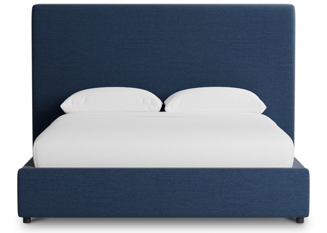 Grayton Peyton Dark Blue 54" Upholstered Platform Bed