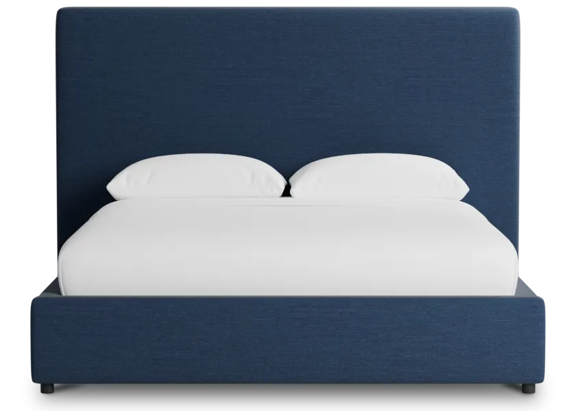 Grayton Peyton Dark Blue 54" Upholstered Platform Bed