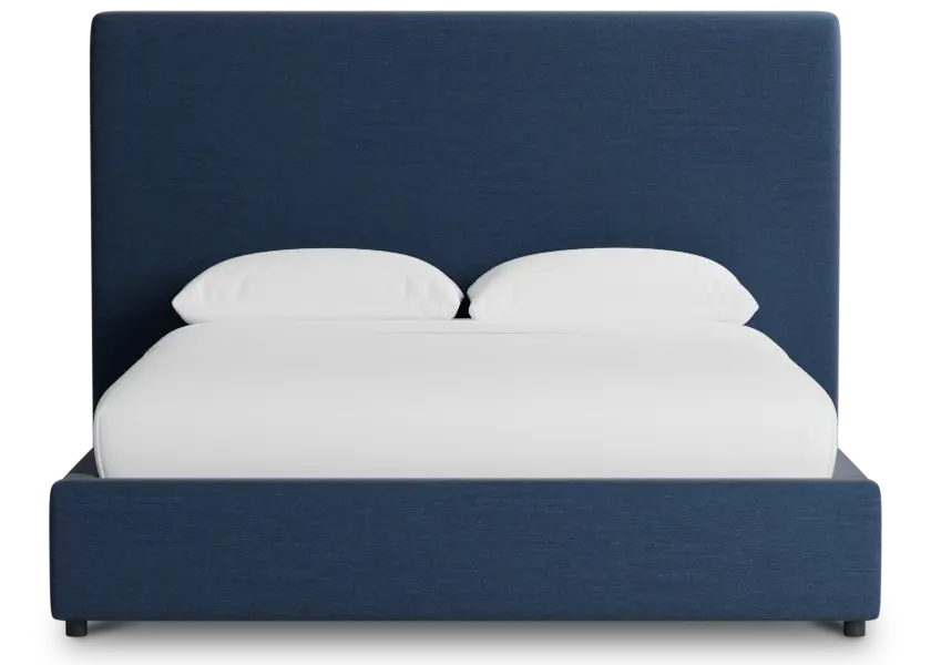 Grayton Peyton Dark Blue 54" Upholstered Platform Bed Grayton Peyton Dark Blue 54" Upholstered Platform Bed