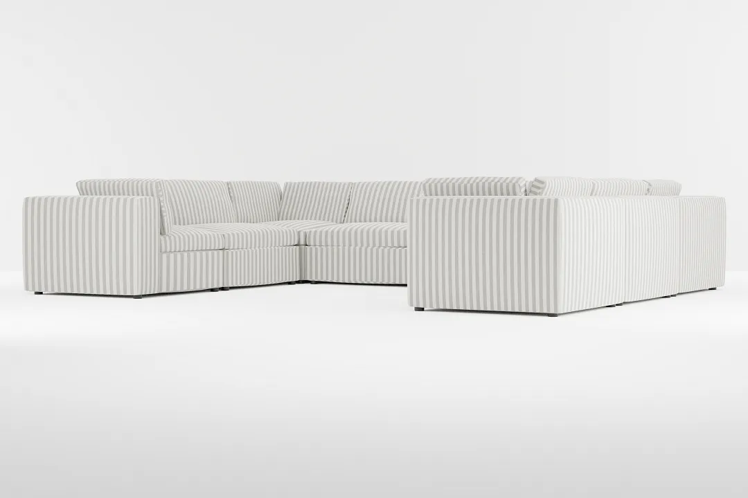Destin Sea Lane Dark Gray Fabric 8-piece Modular Sectional