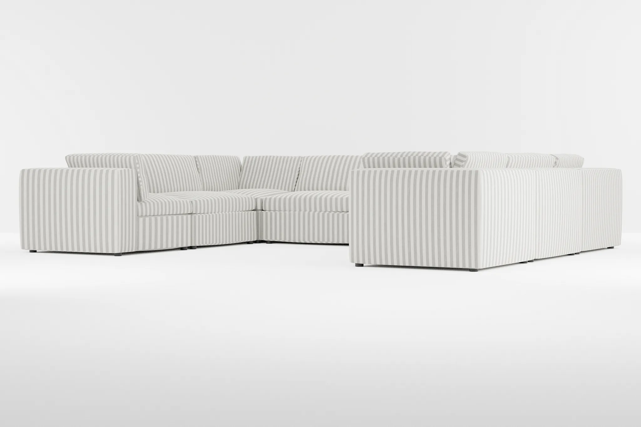 Destin Sea Lane Dark Gray Fabric 8-piece Modular Sectional