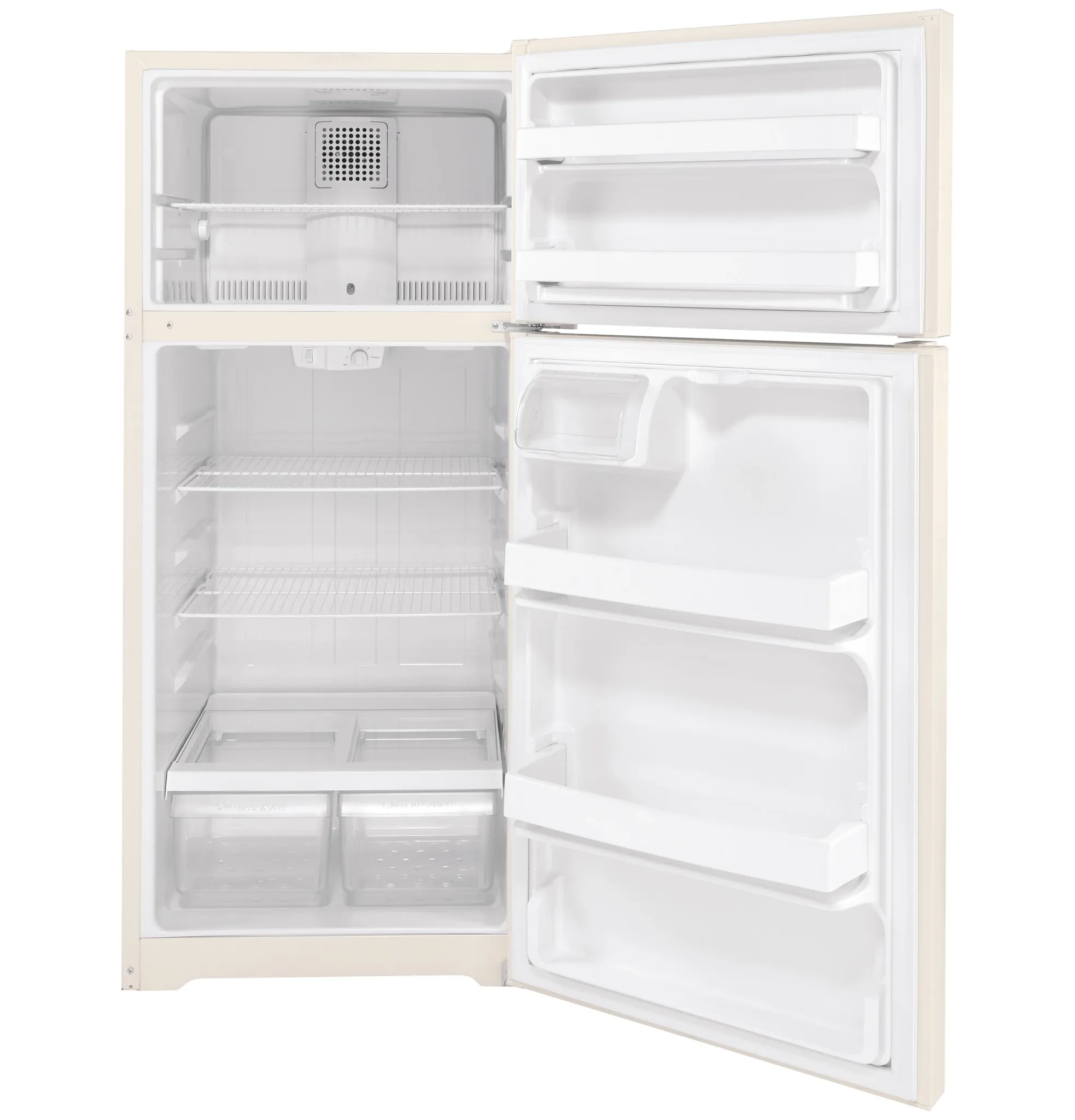 Ge 17 Series Ivory Top Freezer Refrigerator