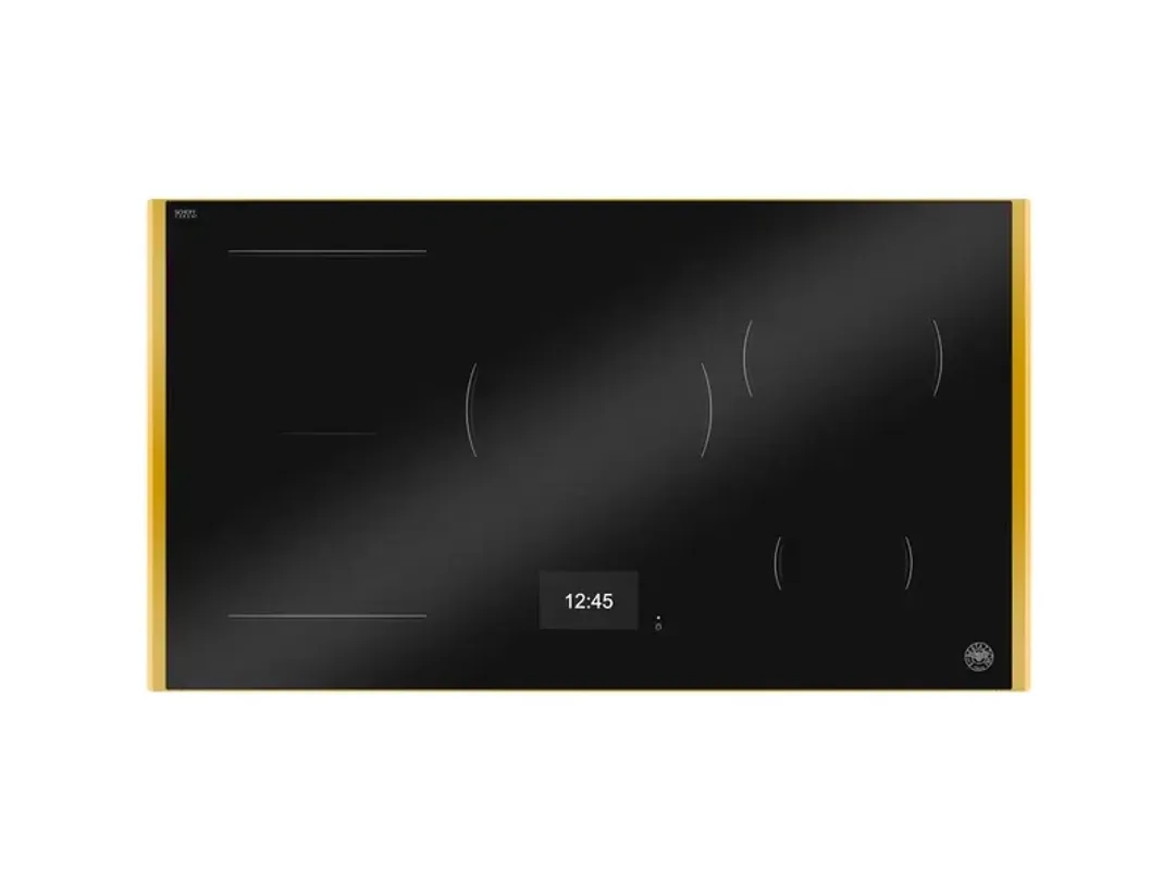 Bertazzoni Black Glass Tft Display & Metal Frame Gold 36" Induction Cook Top