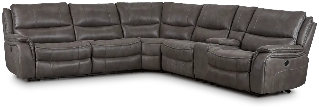 Dober Dark Gray Micro Medium Dual Power 2-arm Reclining Sectional Dober Dark Gray Micro Medium Dual Power 2-arm Reclining Sectional