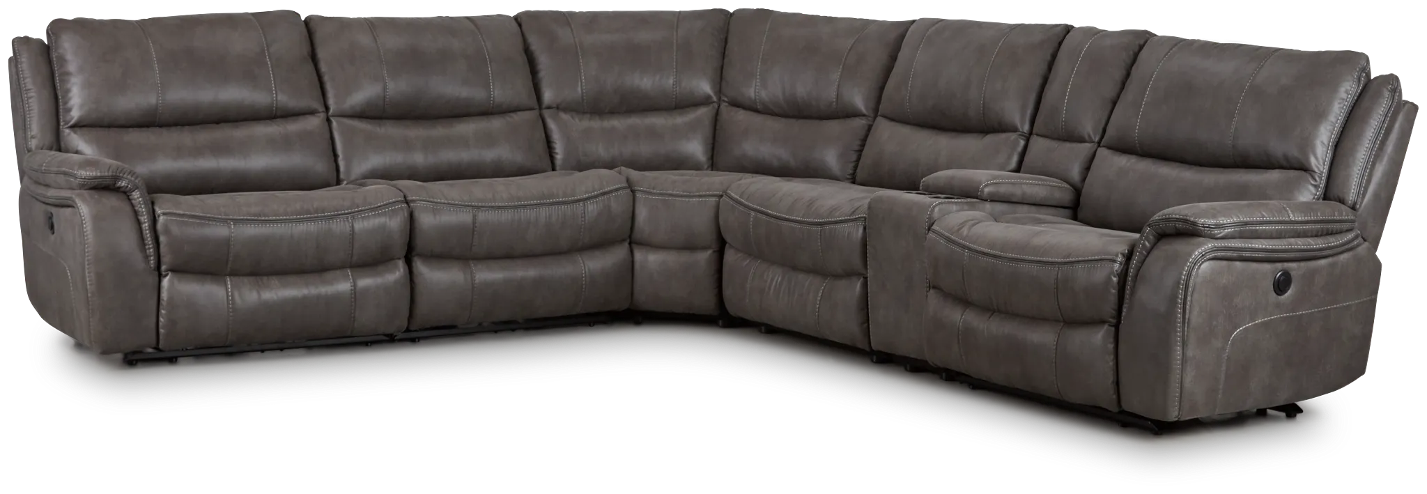 Dober Dark Gray Micro Medium Dual Power 2-arm Reclining Sectional