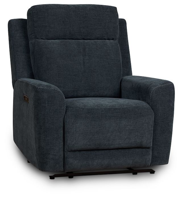 Dean Dark Blue Fabric Power Recliner