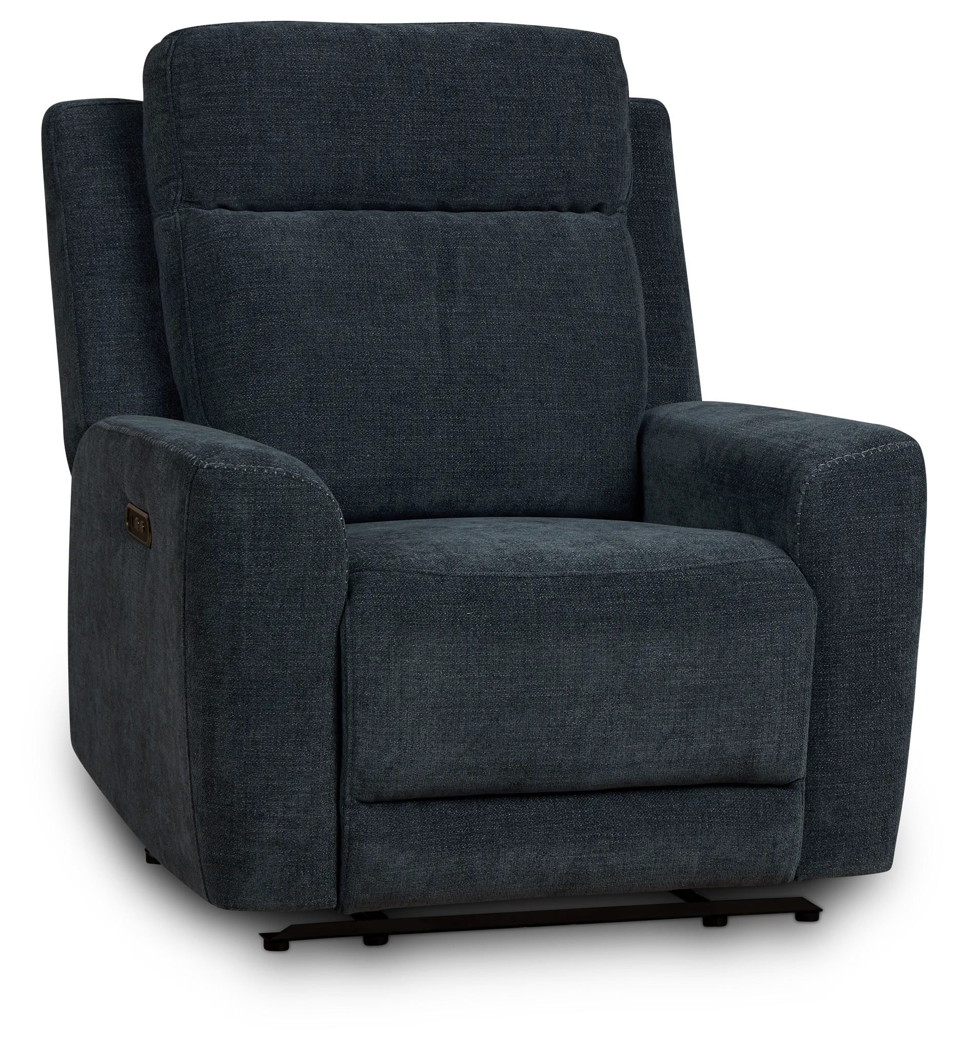 Dean Dark Blue Fabric Power Recliner
