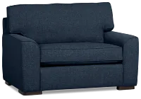 Sinclair Dark Blue Fabric Memory Foam Sleeper