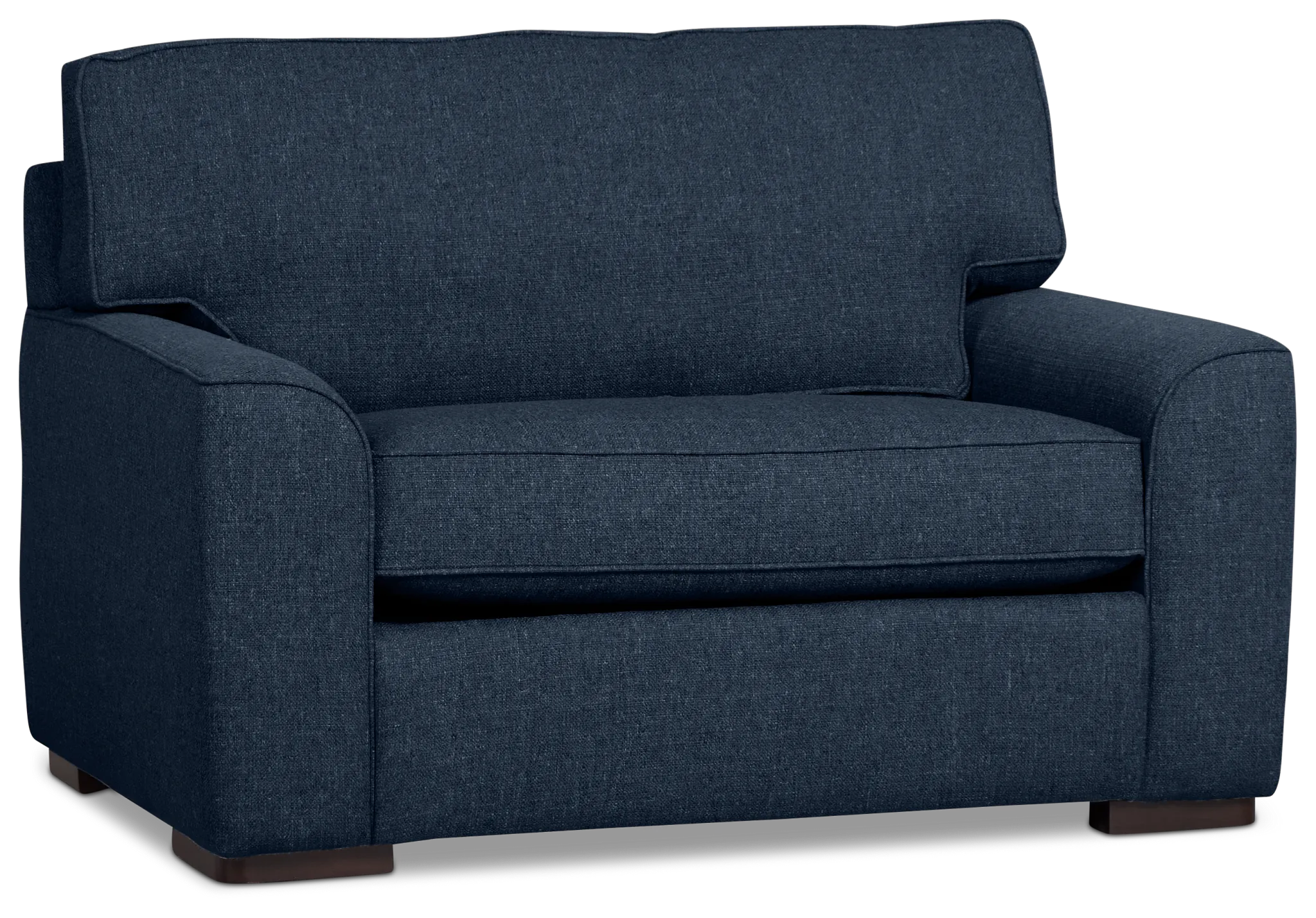 Sinclair Dark Blue Fabric Memory Foam Sleeper