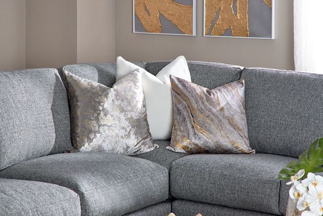 Veronica Dark Gray Down Large Right Chaise Sectional