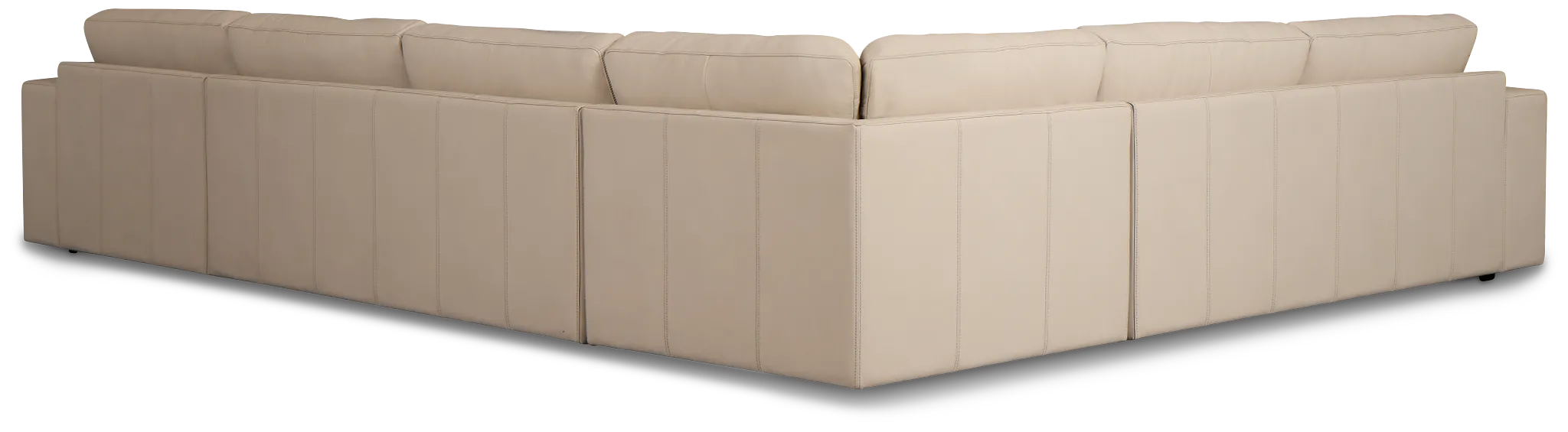 Kellan Ivory Leather Medium Right Chaise Sectional