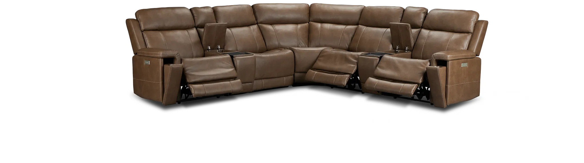 Jayden Brown Micro Large Triple Power Reclining Two-arm Sectional