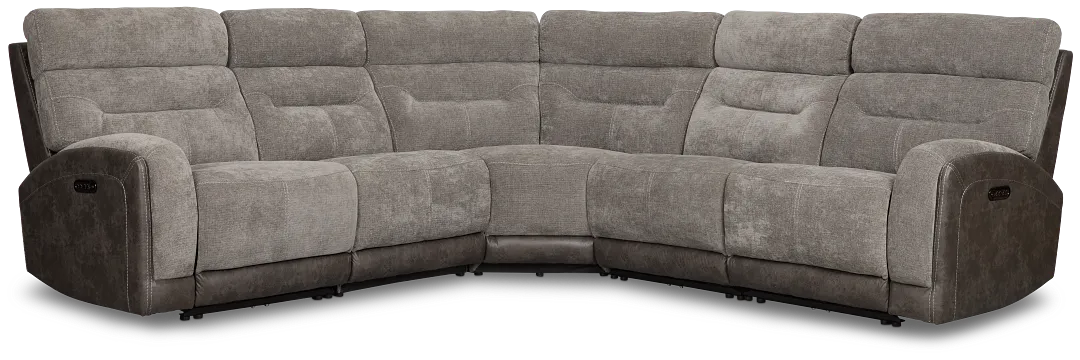 Travis Gray Fabric Small Two-arm Power Reclining Sectional