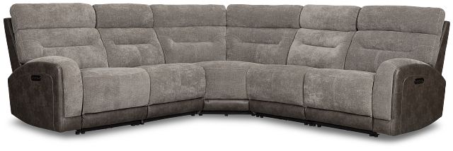 Travis Gray Fabric Small Two-arm Power Reclining Sectional