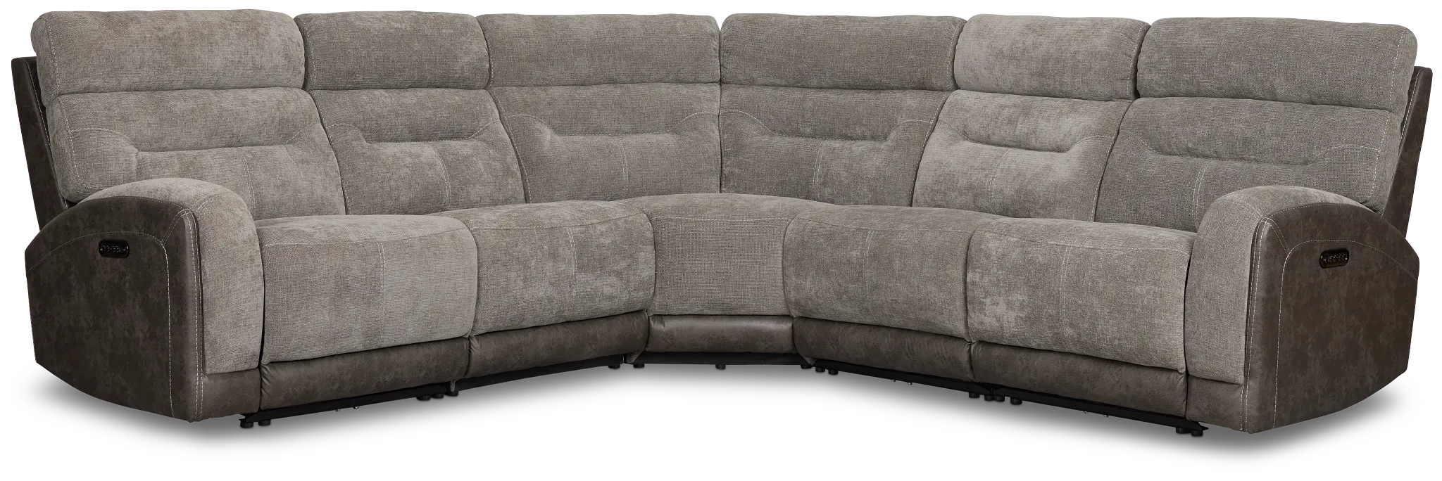 Travis Gray Fabric Small Two-arm Power Reclining Sectional