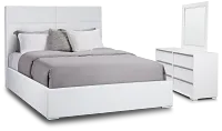 Doral White Uph Platform Bedroom
