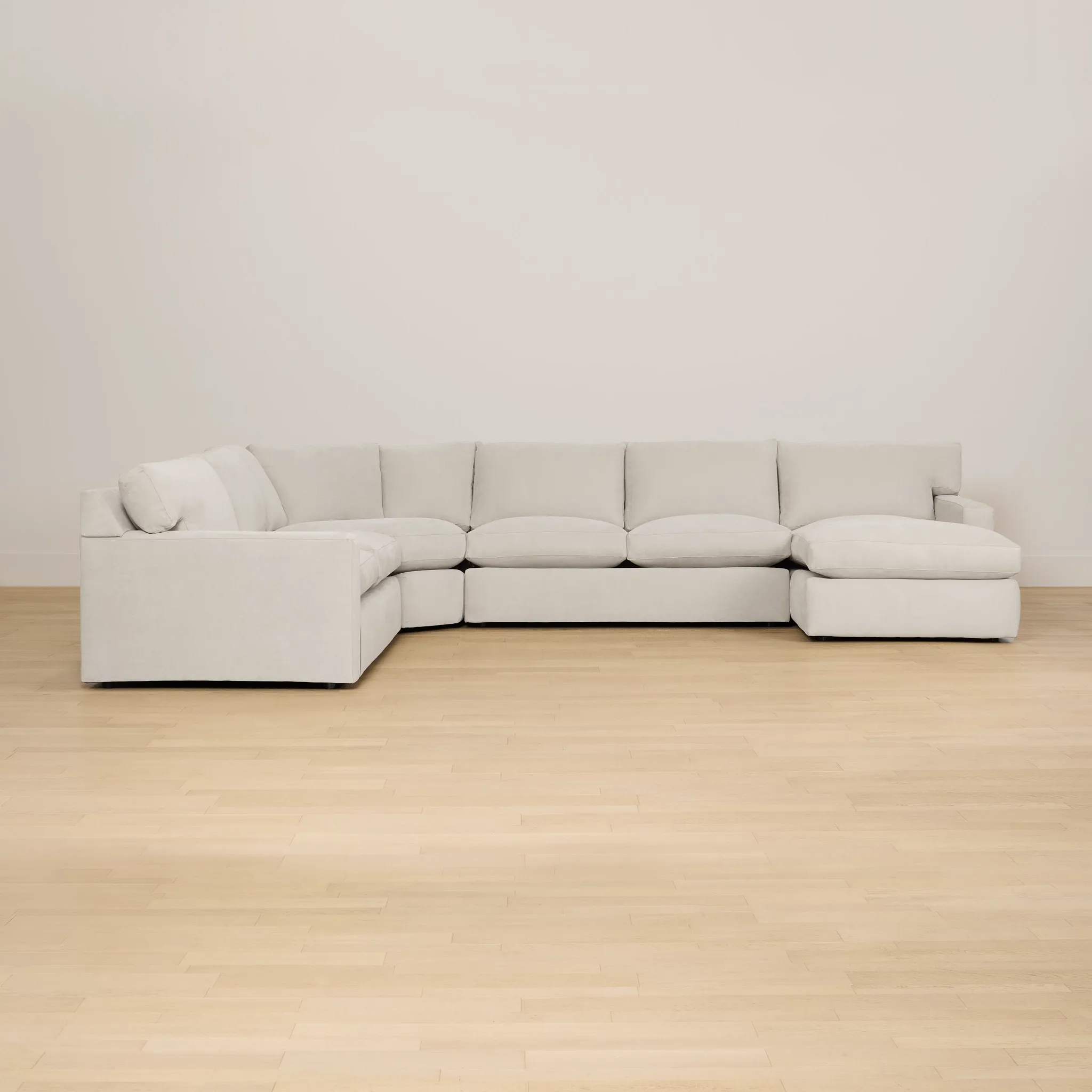 Hudson Gray Fabric Medium Right Chaise Wedge Sectional