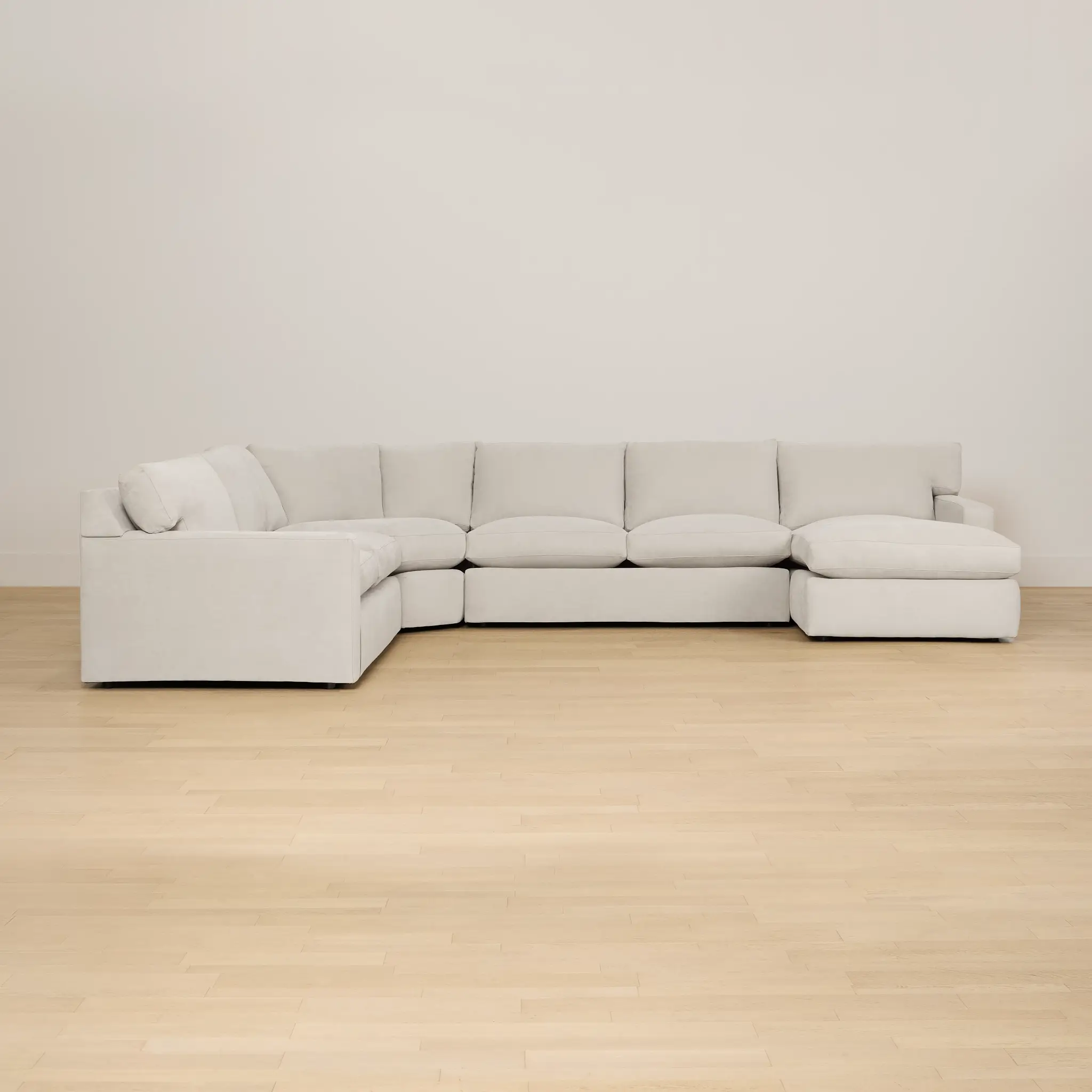 Hudson Gray Fabric Medium Right Chaise Wedge Sectional Hudson Gray Fabric Medium Right Chaise Wedge Sectional