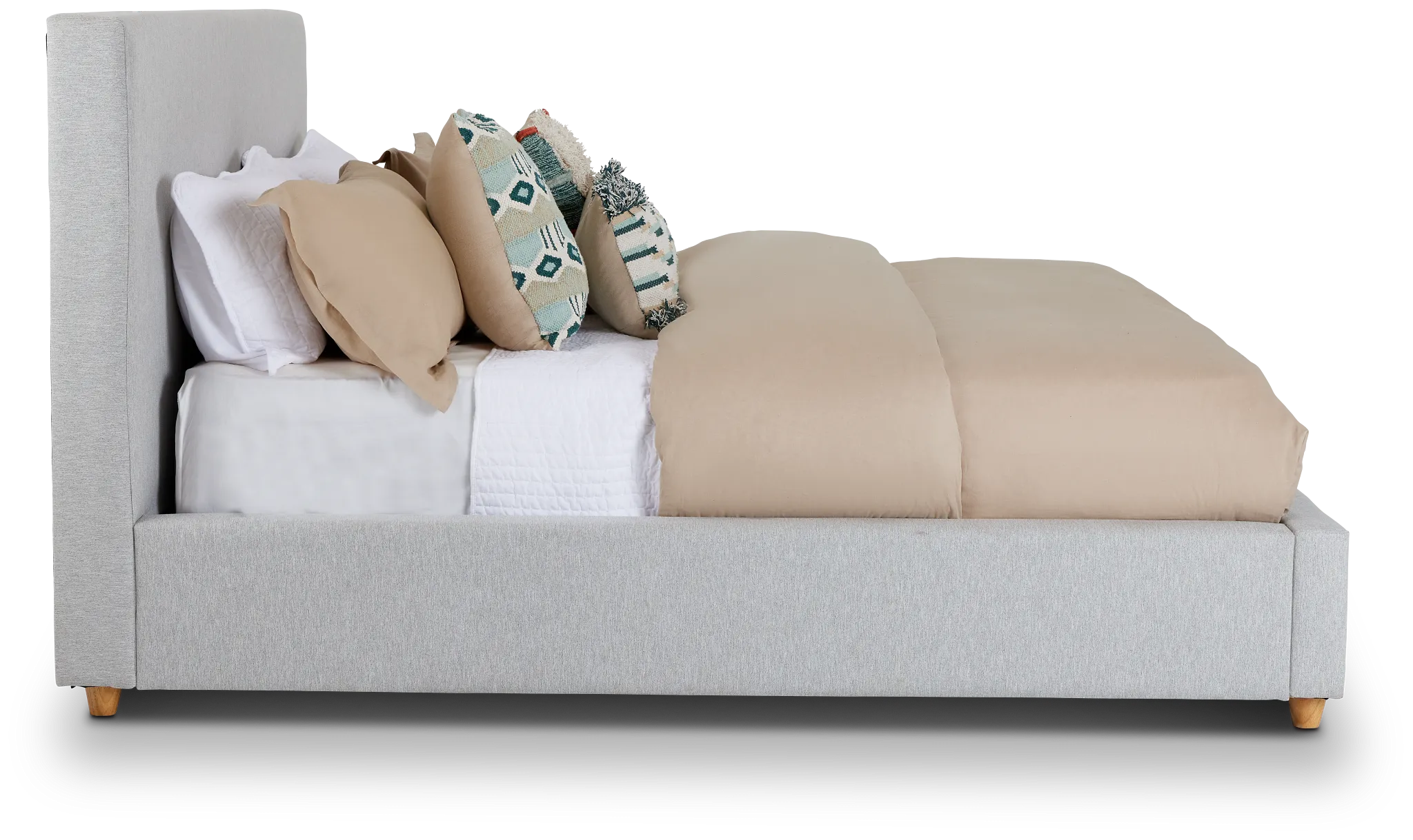 Chelsea Light Gray Uph Platform Bed