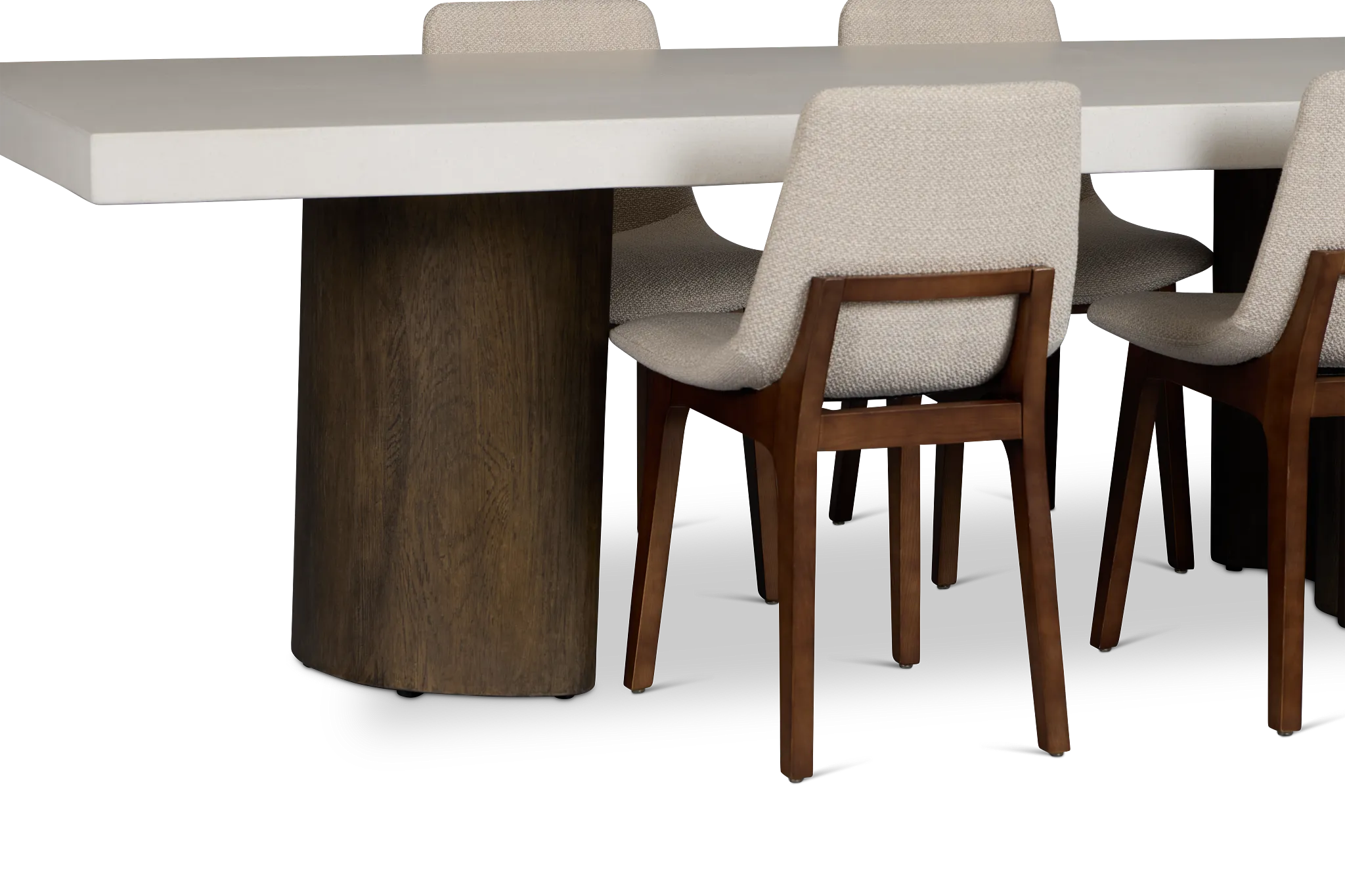 Jensen White Rect Table & 4 Upholstered Chairs