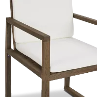 Linear Teak White Arm Chair
