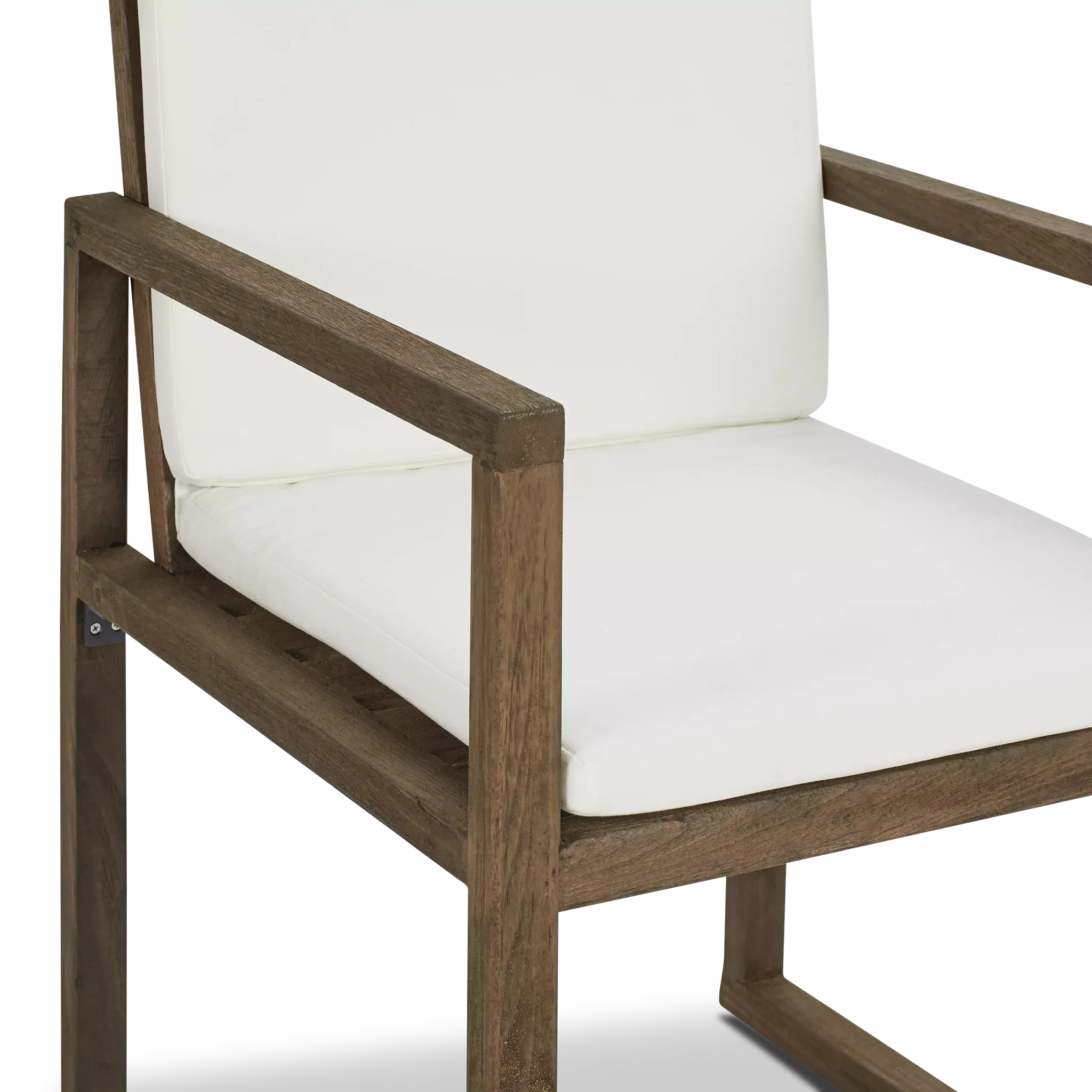 Linear Teak White Arm Chair