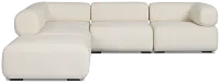 Celeste Light Beige Fabric 5-piece Left Facing Bumper Sectional