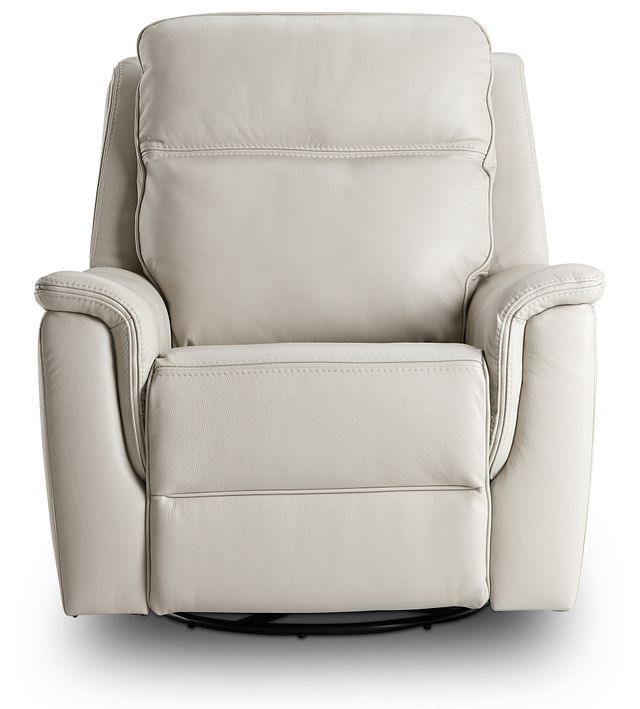 Aiden Light Gray Leather Power Glider Recliner With Power Headrest (4)