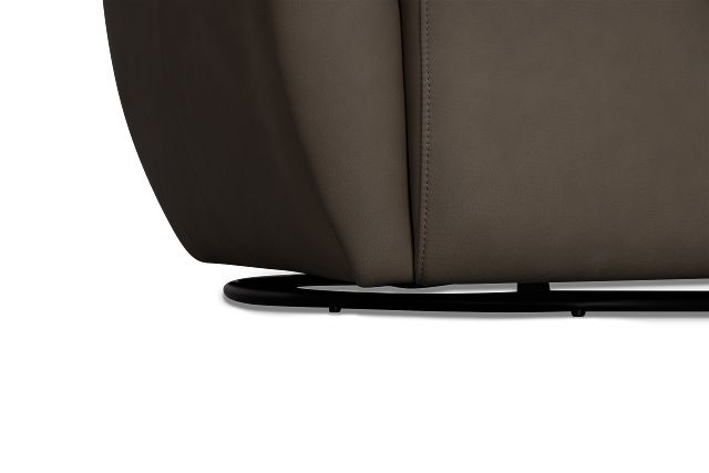 Kellan Dark Gray Leather Swivel Chair