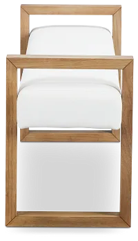 Haven White Upholstered Dining Bench