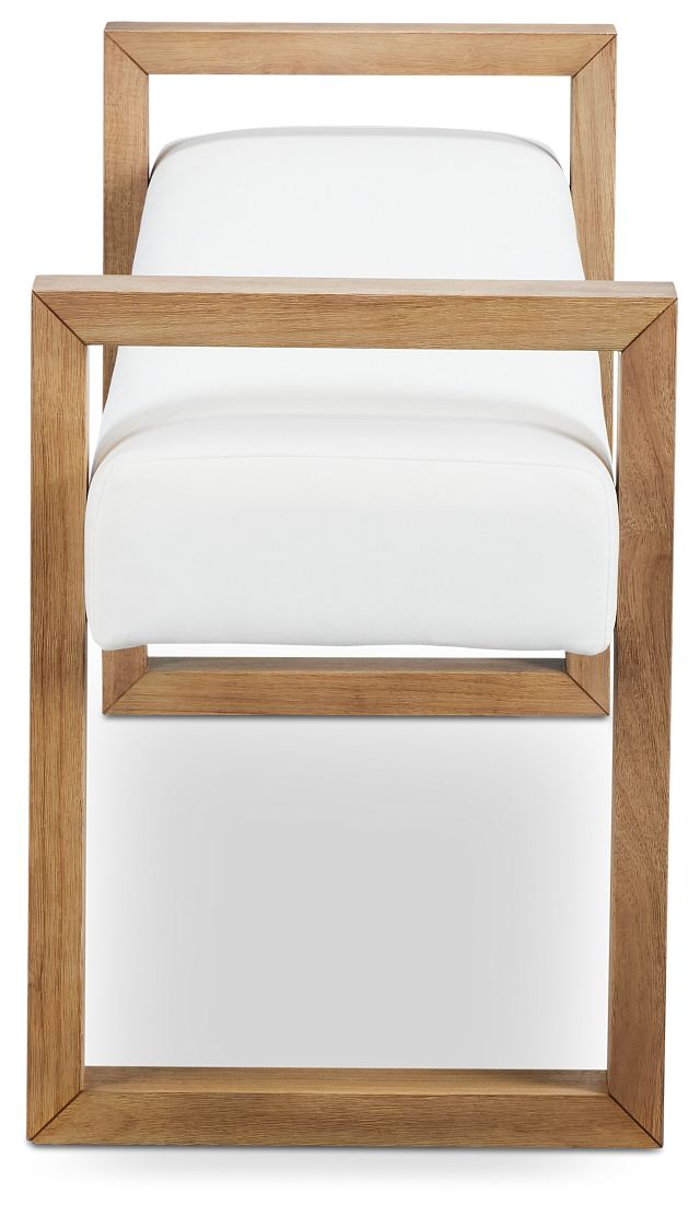 Haven White Upholstered Dining Bench
