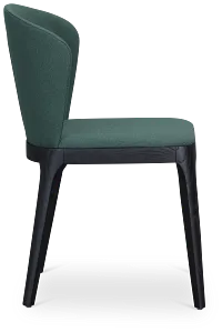 Nomad Dark Green Upholstered Side Chair W/ Black Legs