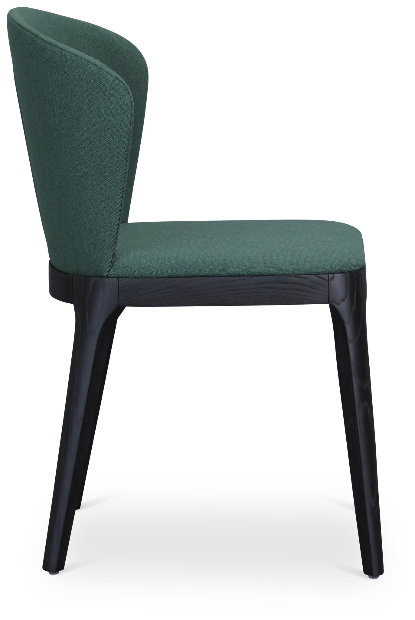 Nomad Dark Green Upholstered Side Chair W/ Black Legs