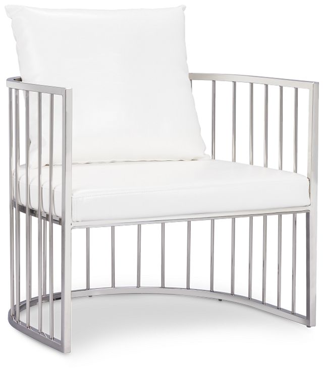 Nia White Accent Chair