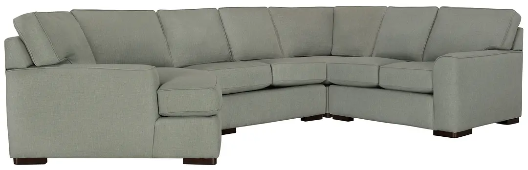 Austin Green Fabric Small Left Cuddler Sectional Austin Green Fabric Small Left Cuddler Sectional