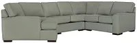 Austin Green Fabric Small Left Cuddler Sectional