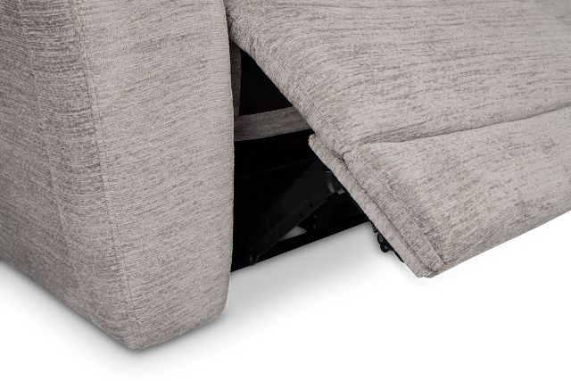 Bennett Gray Fabric Large Dual Power Reclining Two-arm Sectional