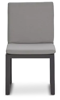 Linear Dark Gray Aluminum Cushioned Chair