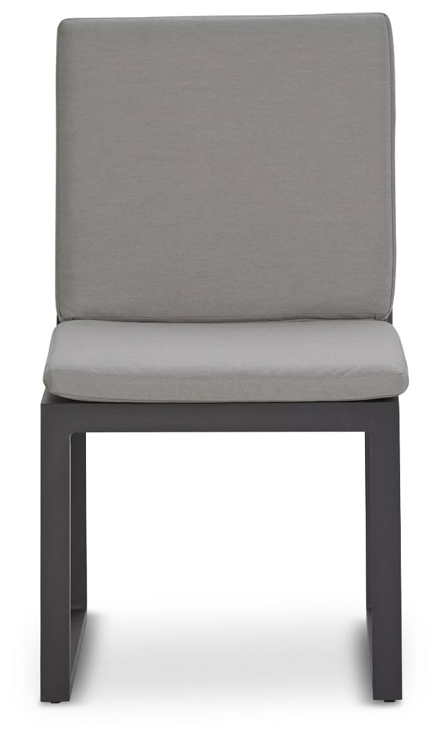 Linear Dark Gray Aluminum Cushioned Chair