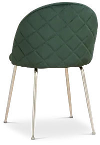 Capri Dark Green Velvet Upholstered Side Chair W/ Chrome Legs