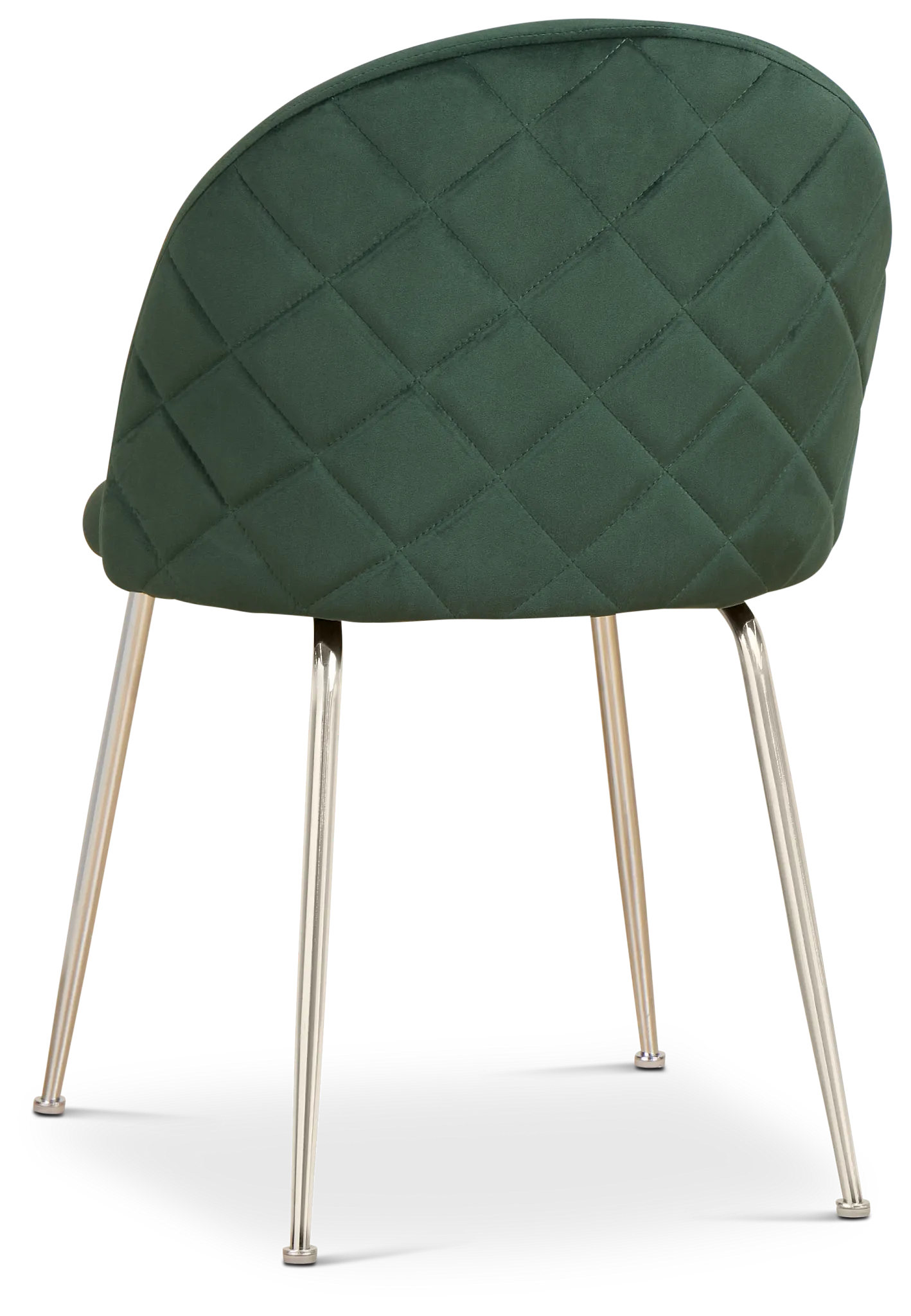 Capri Dark Green Velvet Upholstered Side Chair W/ Chrome Legs