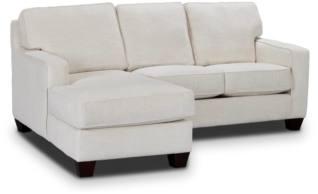 Andie White Fabric Left Chaise Sectional
