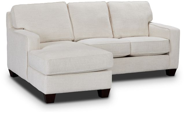 Andie White Fabric Left Chaise Sectional