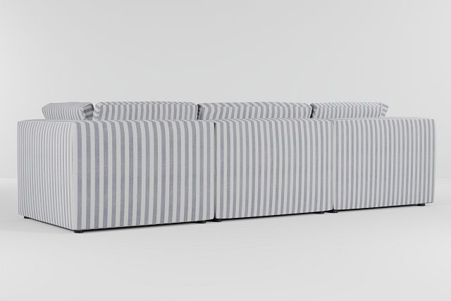 Destin Sea Lane Dark Blue Fabric 3-piece Modular Sofa