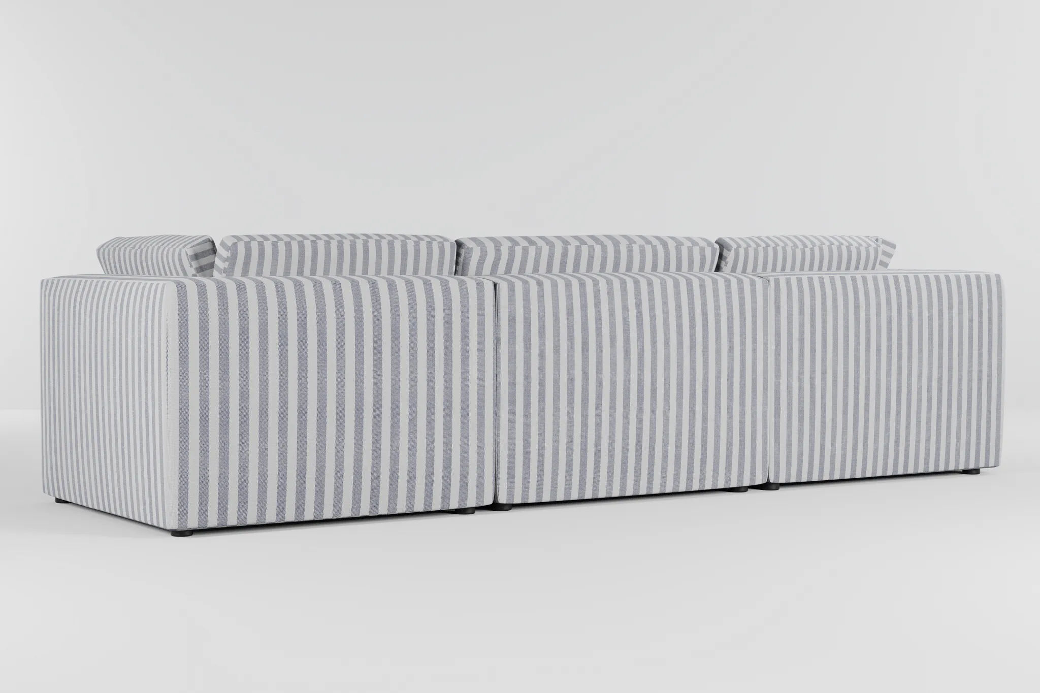 Destin Sea Lane Dark Blue Fabric 3-piece Modular Sofa