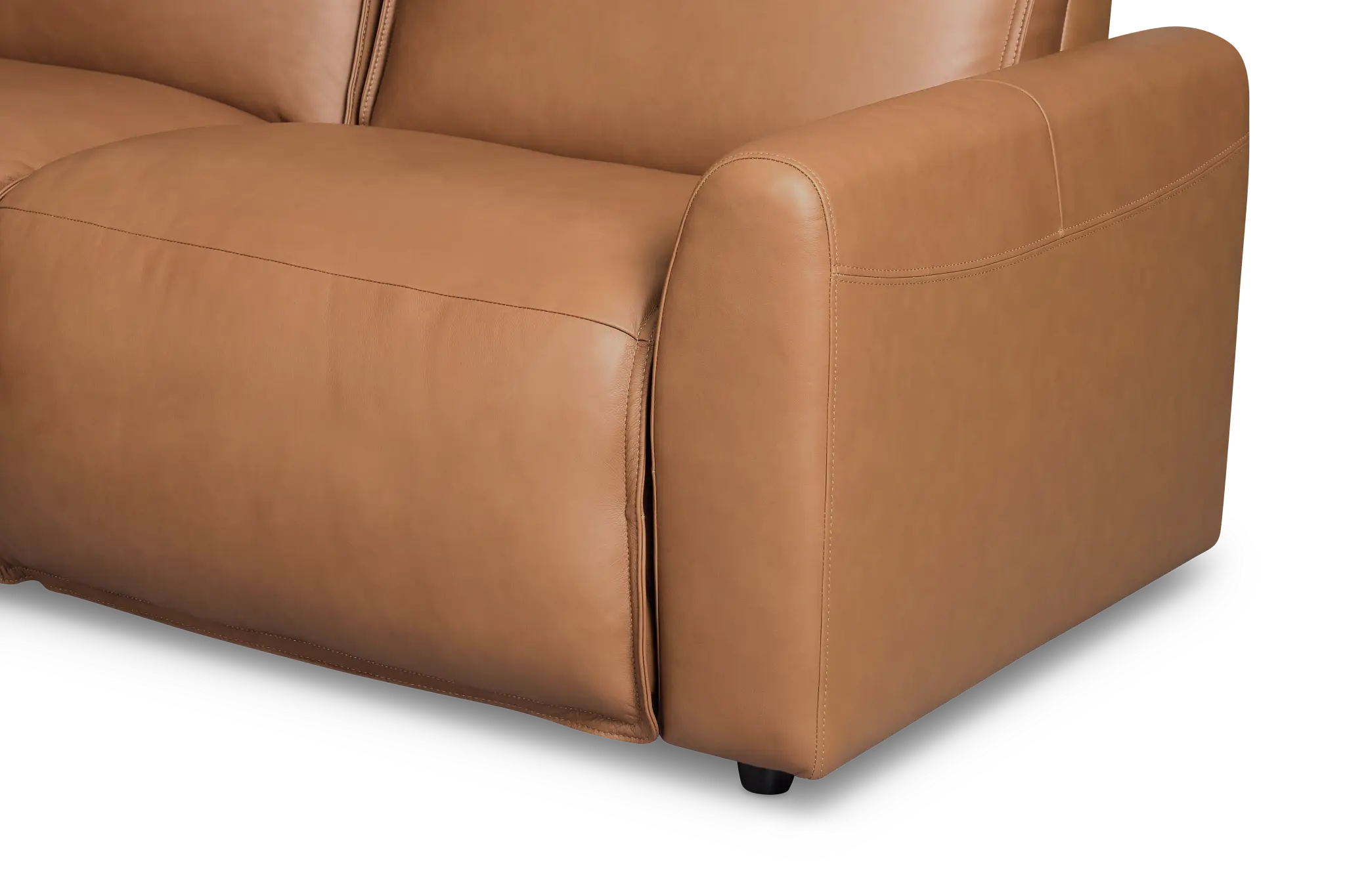 Edison Medium Brown Leather/vinyl Small Dual Power Reclining 2-arm Sectional Edison Medium Brown Leather/vinyl Small Dual Power Reclining 2-arm Sectional
